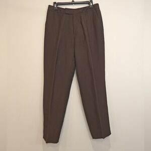 Dana Buchman Brown Women's Pleated Linen Trousers Pants Size 10 Travelers Crease